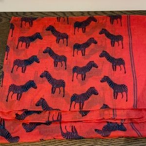 Red zebra print scarf